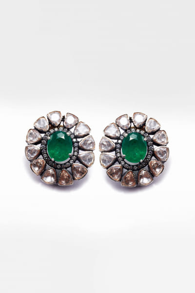 Silver gemstone earrings