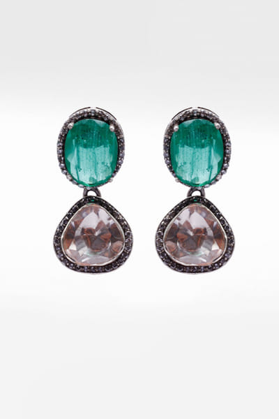 Green gemstone earrings