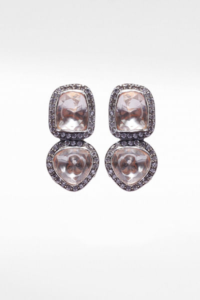Silver gemstone earrings