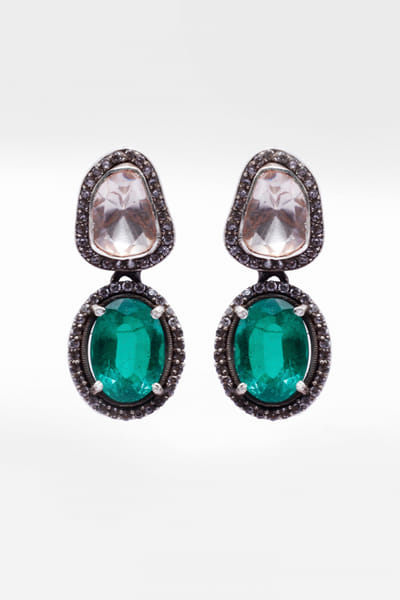 Green onyx gemstone earrings