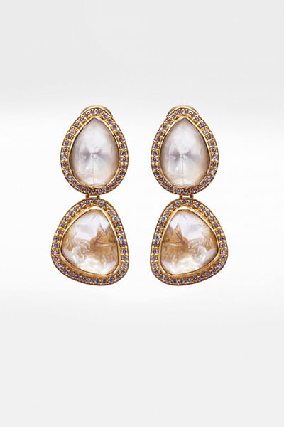 Gold gemstone earrings