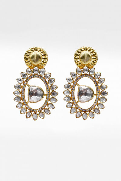 Gold gemstone earrings