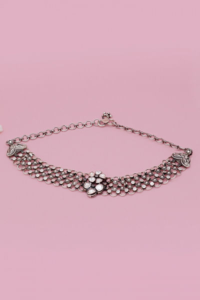 Silver studded necklace