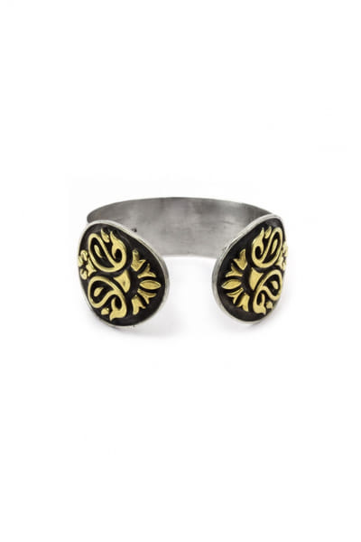 Silver and gold plated cuff bracelet