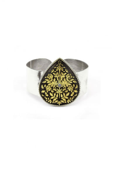 Silver and gold palted cuff bracelet