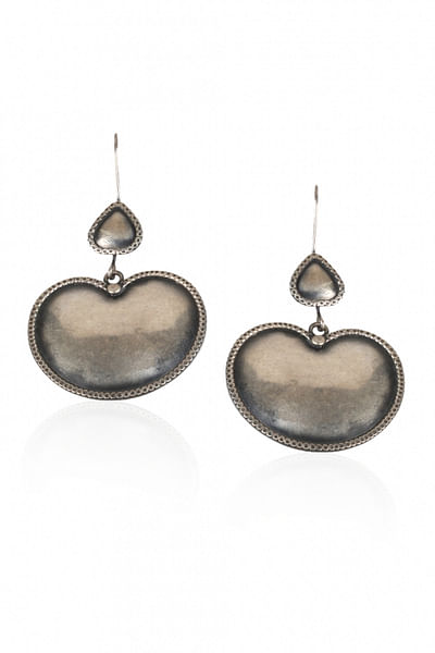 Silver apple earrings