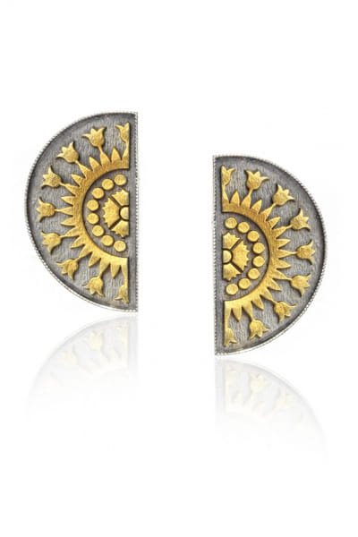 Silver semi-circle earrings