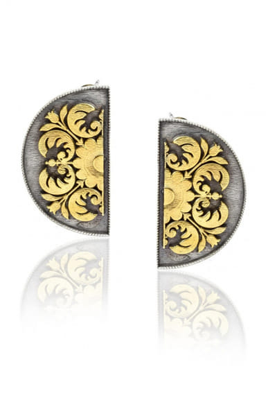 Silver semi-circle earrings