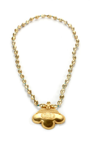 Gold plated beaded necklace