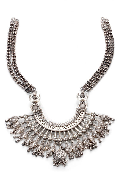 Silver statement necklace