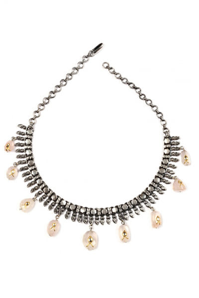 Silver and pearl necklace