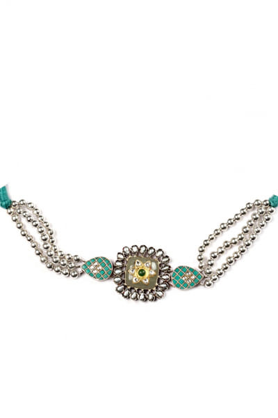 Silver beaded choker