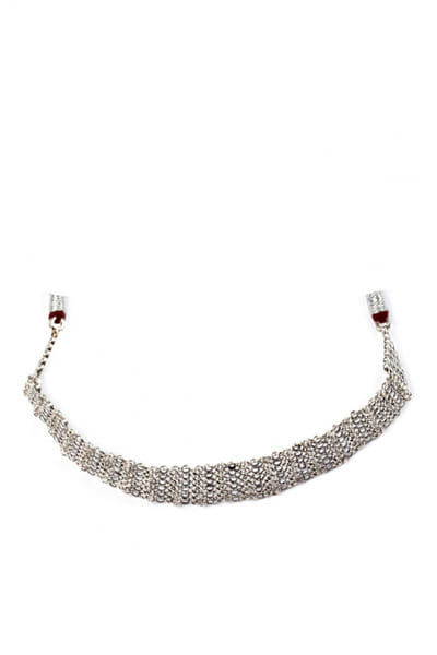 Silver textured choker