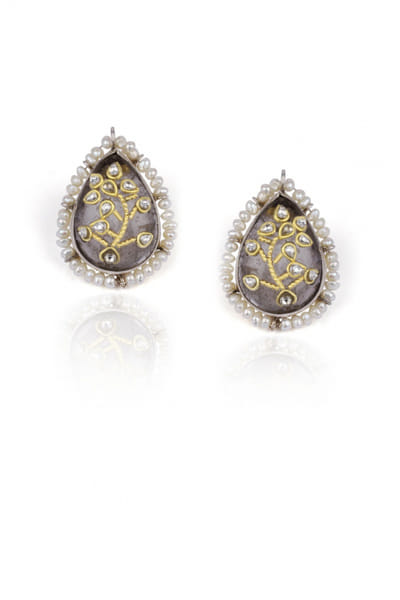 Silver crystal embellished earrings
