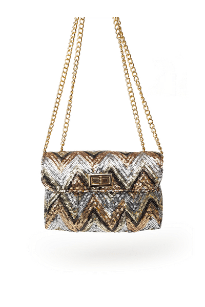 Multicolour sequin embroidered sling bag