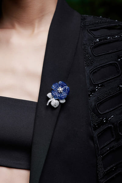 Miss Jo Sapphire and silver floral embellished brooch MISSMAY26D345213