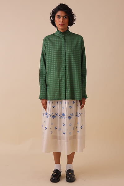 SWGT Green silk shirt SWGTAPR26D143264