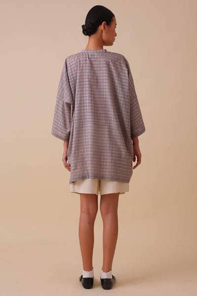 SWGT Grey silk checks shirt SWGTAPR26D143270