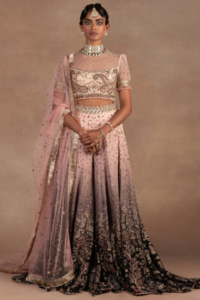 Blush pink ombre sharara set