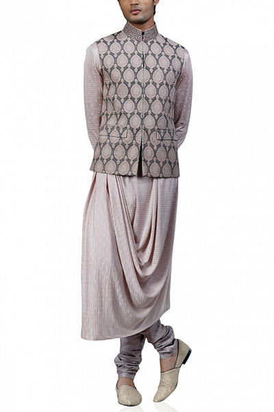 Embroidered waistcoat kurta set