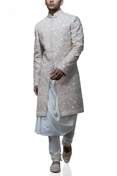 Classic peach sherwani set