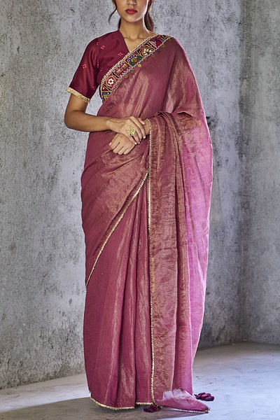 Purple embellished sari