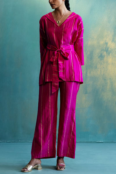 Pink silk co-ords