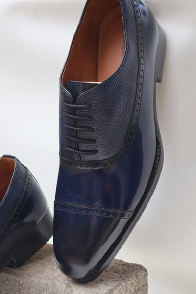 Shradha Hedua Black textured leather brogues SHRAJUL26D149155