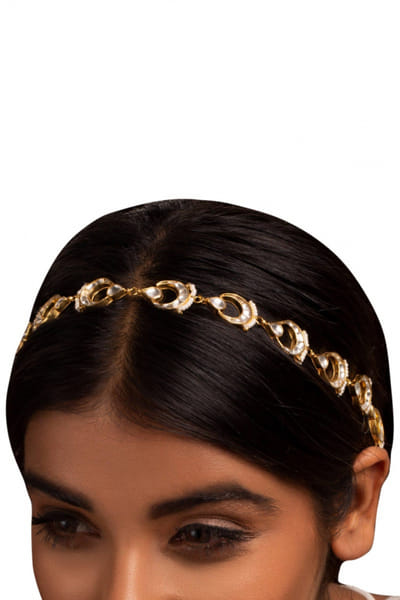 Gold plated kundan sheeshphool