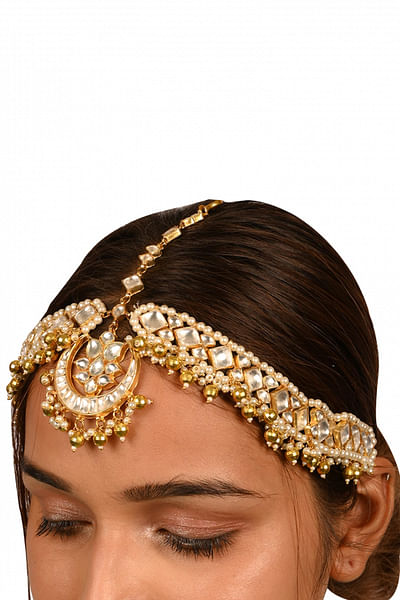 Gold plated kundan sheeshphool