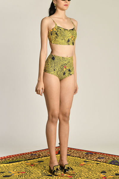 Yellow printed bikini