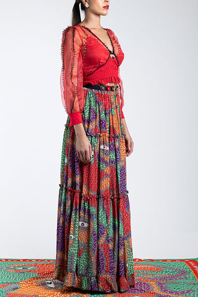 Multicolour Iconotribe Frilled Celebration Skirt