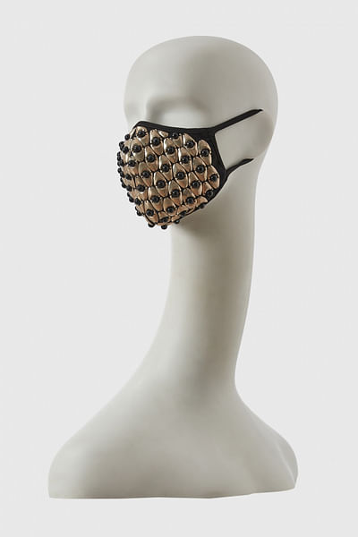 Black crescent skein face mask