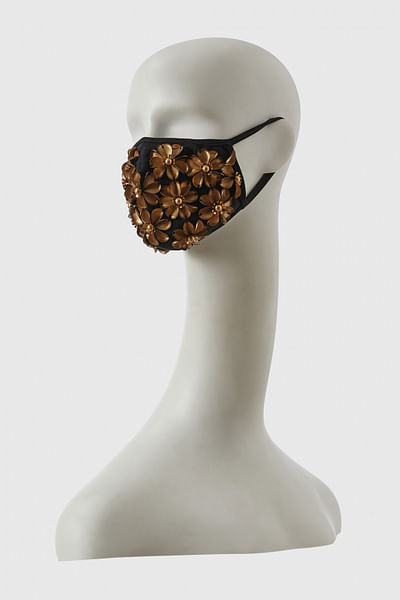Black edo mughal skein face mask