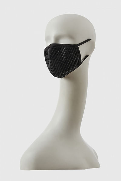 Black noir finline skein face mask