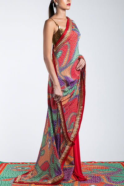 Multicolour Iconotribe Honey Reel Skein Tailored Sari