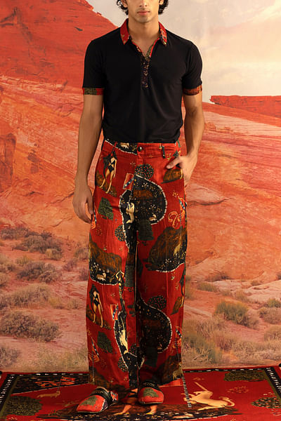 Multicolour printed trousers