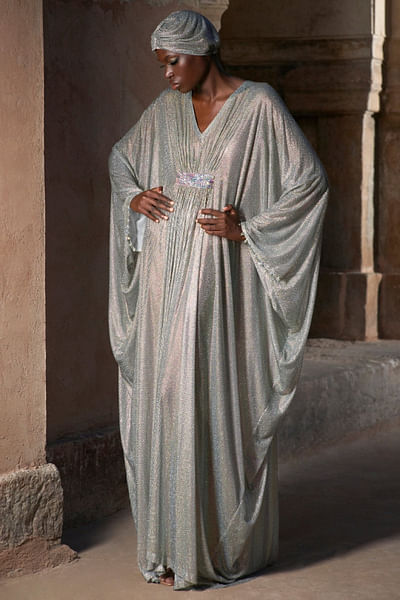 Silver crystal kaftan set