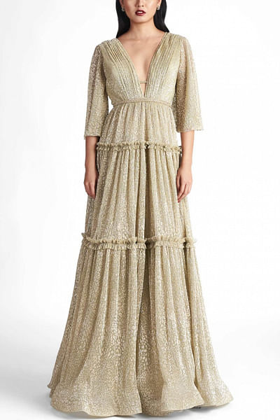 Champagne foil printed gown