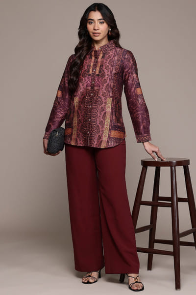 Ritu Kumar Wine printed shirt RITUMAY26D245545