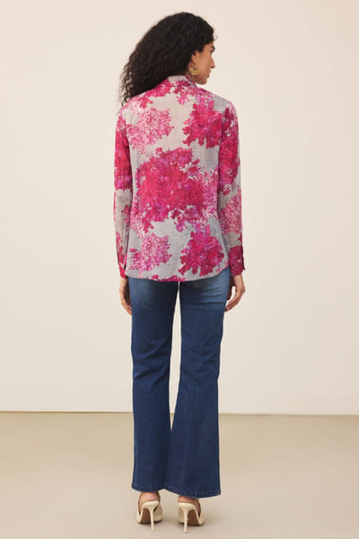 Ritu Kumar Purple floral print shirt RITUJUN26D347321
