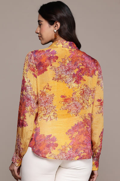 Ritu Kumar Yellow floral print shirt RITUMAY26D245550