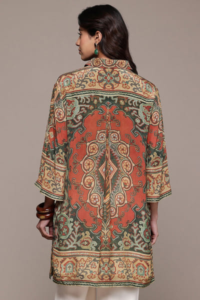 Ritu Kumar Rust geometric print top RITUJUN26D347294