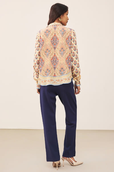 Ritu Kumar Ecru floral print shirt RITUJUN26D347323
