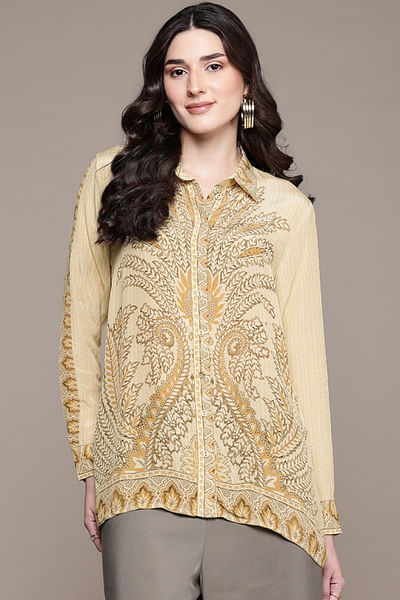 Beige printed shirt