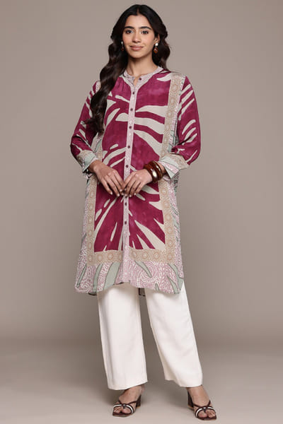 Ritu Kumar Pink abstract print kurta RITUJUN26D347299