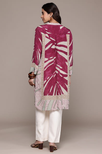 Ritu Kumar Pink abstract print kurta RITUJUN26D347299