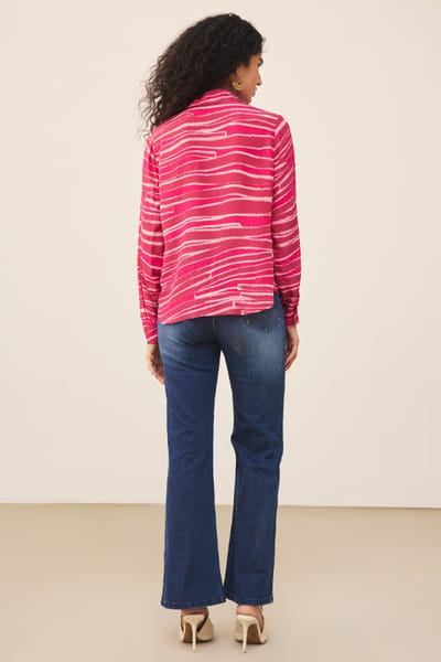 Ritu Kumar Pink abstract striped print shirt RITUJUN26D347327