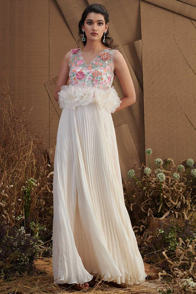 Ivory floral gown