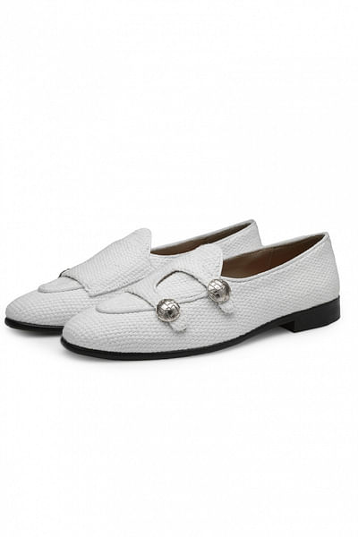 Ivory monk strap shoes